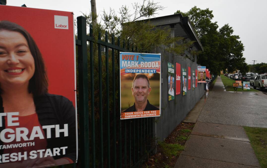 Political posters plastered across the Tamworth region in the lead up to March state-wide election. Picture by Gareth Garnder. 