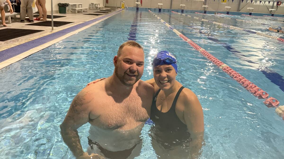 Megan Crowhurst and Luke Hillenberg will be swimming 20km throughout the month of March. Picture by Simon Chamberlain