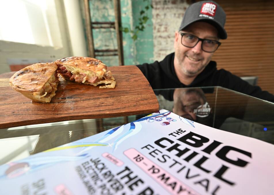 Owner of the Pie Mechanic, Adam Hayes has whipped up a special pie inspired by the headline band for this weekend's Big Chill Festival in Armidale. Picture by Gareth Gardner