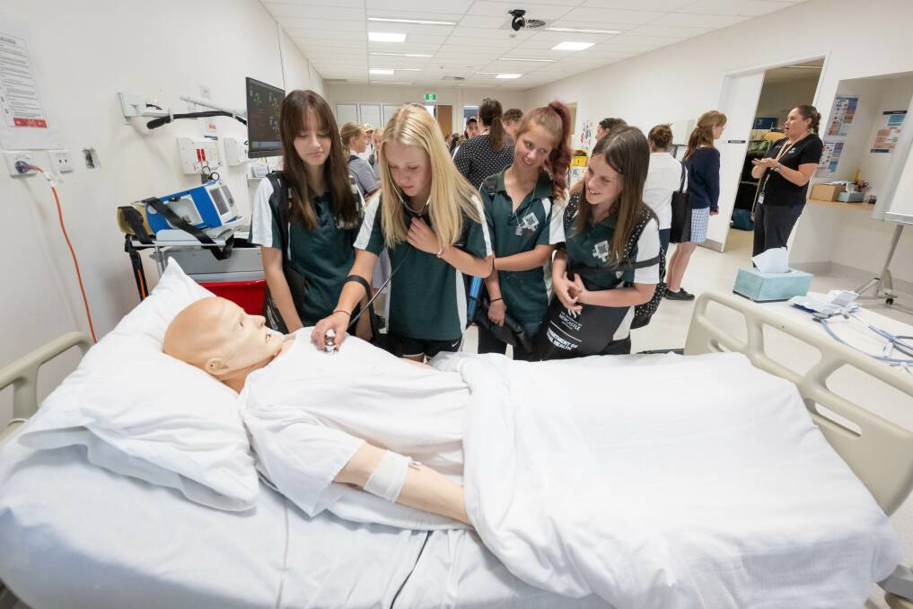 Year 10 and 11 students from across the New England region spoke to a range of healthcare professionals and completed some hands-on activities. Picture by Peter Hardin
