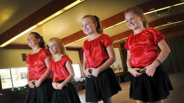 Line dancers, Deanna Cotten, Caitlyn Withers, Layne Macpherson and Keira Good.  Picture by Gareth Gardner