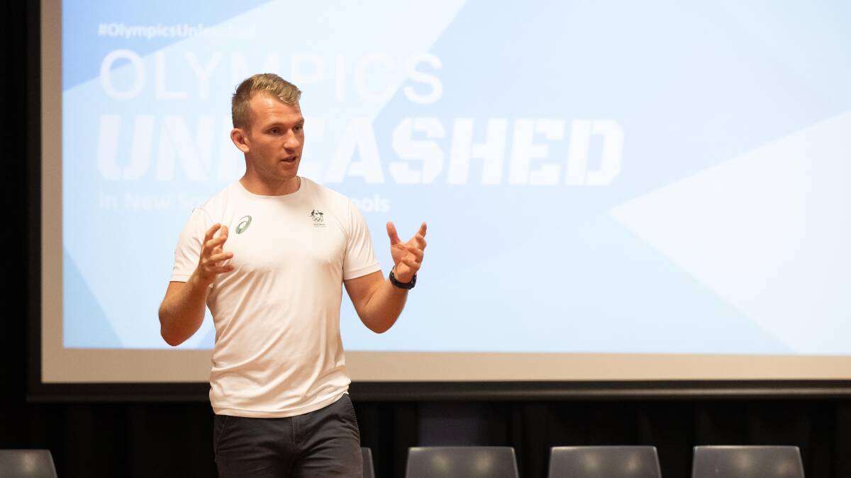 Olympian and Commonwealth Games athlete Nathan Katz spoke to Nemingah students about goal setting, overcoming challenges, building resilience and chasing their dreams. Picture by Peter Hardin