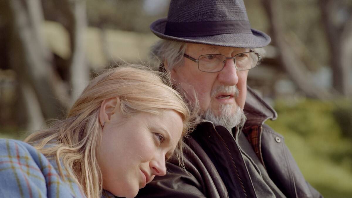 A scene from the Australian short film 'Ashes', a dark comedy starring Georgina Haig
and Michael Caton, which features as part of Flickerfest in Gunnedah in July and August. Picture supplied