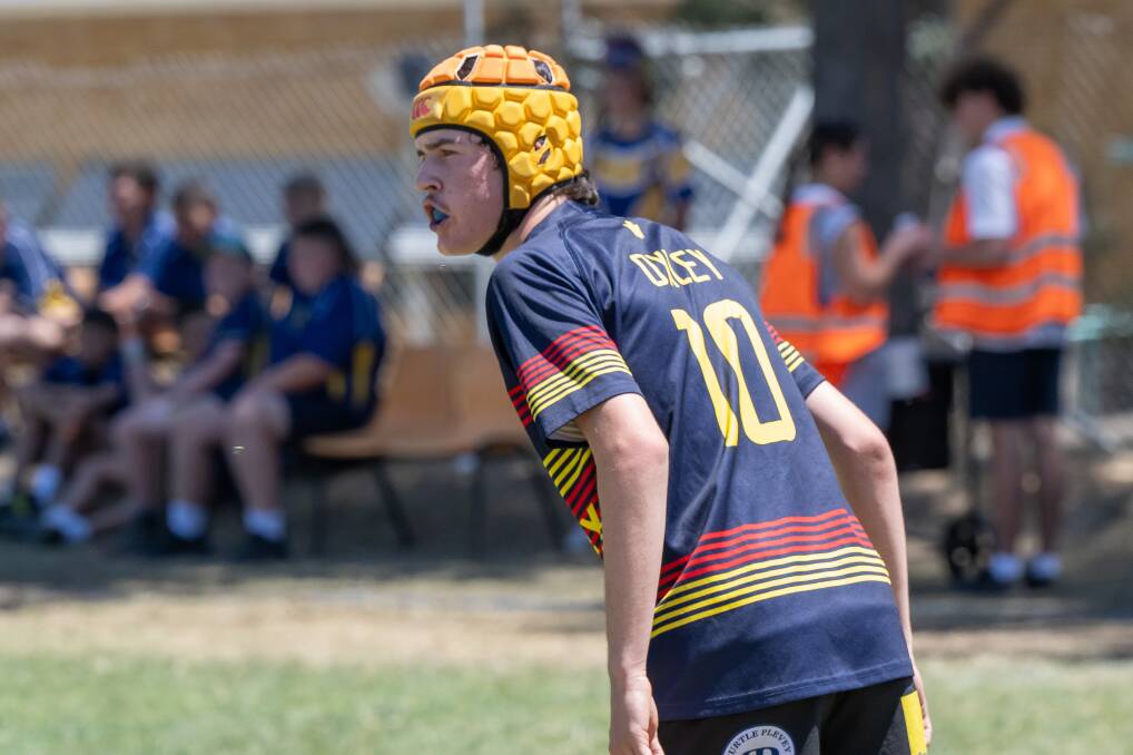 Year 10 Oxley High School student Cody Wilson was the driving force behind a charity Rugby League day held at Oxley on October 24 to help raise awareness of men's mental health and money for the Movember cause. Pictures by Peter Hardin 
