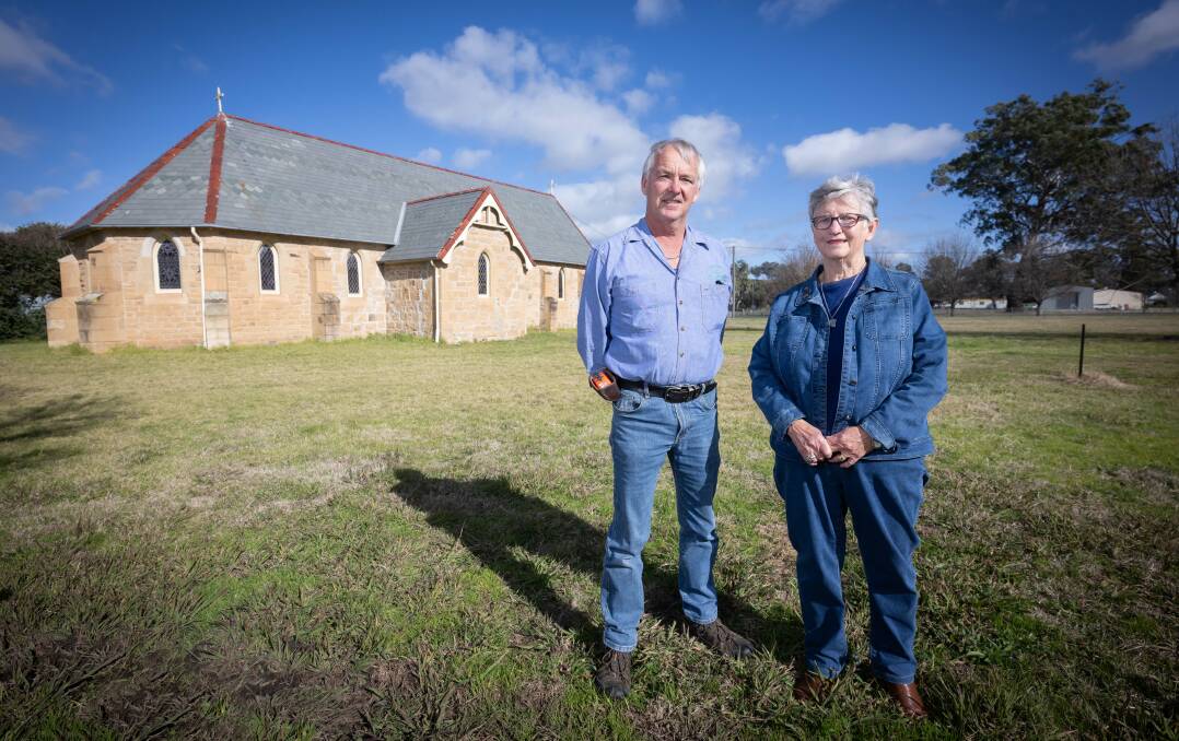 David Bernard, Willow Tree, and Heather Jenkins, Wallabadah, are sad to see the sale of Wallabadah Anglican Church. Picture by Peter Hardin