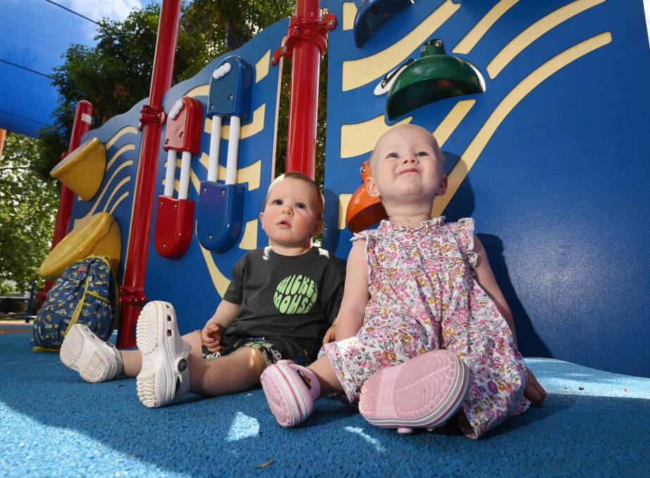 The Tamworth Regional Playground, in Bicentennial Park, proved a popular spot with families during the first half of the school holidays. Picture by Gareth Gardner 