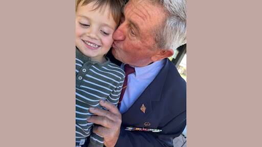 Jack Schofield, now 4, with his grandfather Kerry Schofield, pictured just days prior to Jack's cancer diagnosis in April 2023. Picture supplied