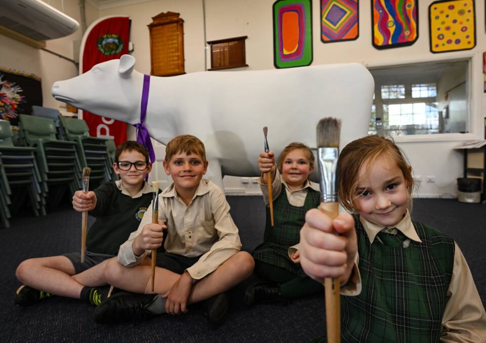 Duri Public School revealed its completed Picasso Cow, Bessie, to family and friends on Thursday, September 21. Pictures by Gareth Gardner 