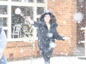 Charis Cavallaro during snow in Orange NSW in 2021. Picture by Jude Keogh