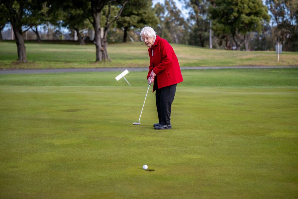 Jess Harris of Launceston, celebrates her 99th birthday at the Launceston Golf club.
Picture by Paul Scambler 