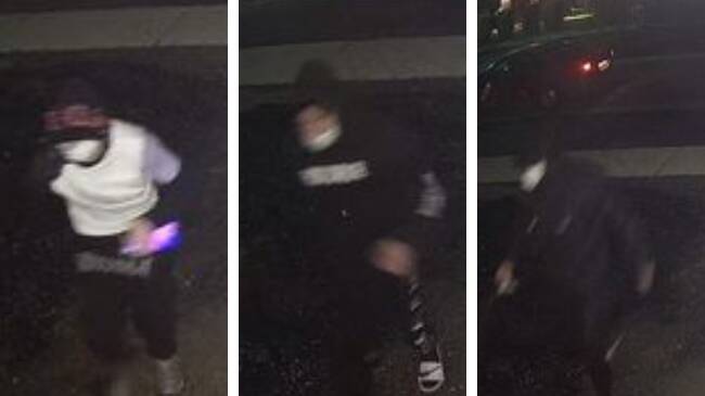 Stills of the three alleged thieves taken from Aaron Hall's CCTV footage. Picture: Supplied. 