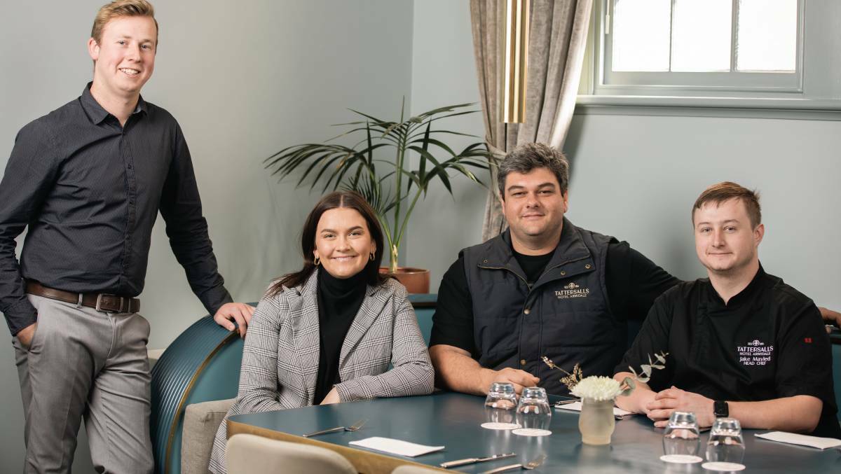 Tattersalls management team (from left) Restaurant Manager Rhys Wilson, Admin and Marketing Manager Claire Davidson, Director John Cassidy, Head Chef Jake Mayled. Picture supplied.