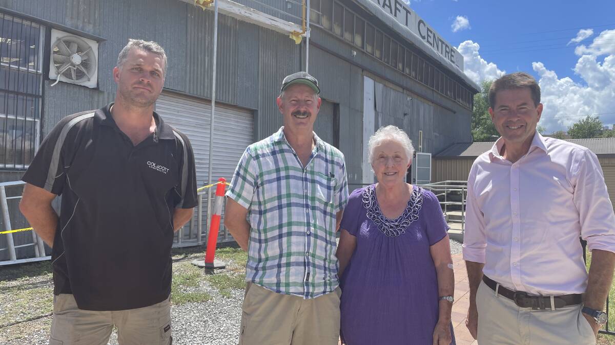 Col Scott (Col Scott Constructions) with Eric Elsley and Joanne Kingdom of the Tamworth Regional Craft Centre and Kevin Anderson. Picture supplied.