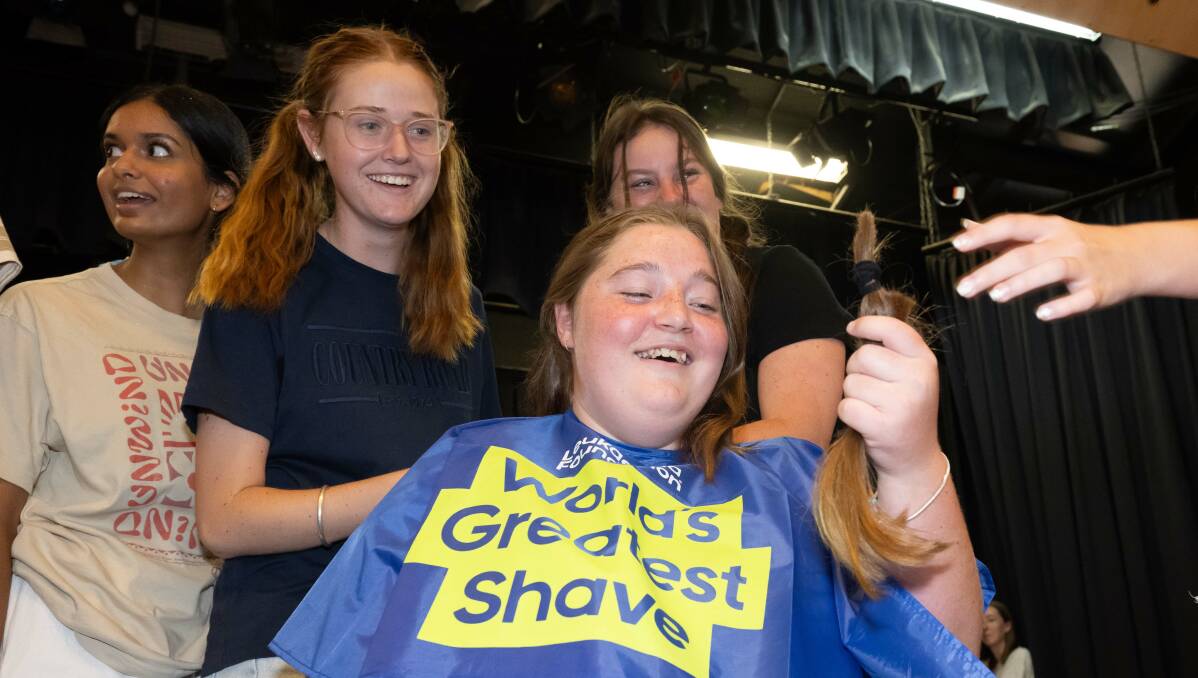 Year 12s at Calrossy Anglican School lost their locks for a very worthy cause on Thursday, as part of the World's Greatest Shave. Picture by Peter Hardin