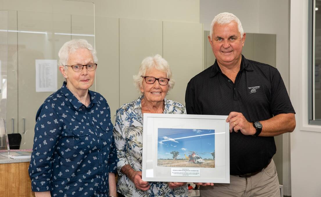 Retiring chairperson Kay Sutton, Foundation member and past chairperson Merle Wilkinson, with Jeff Galbraith at the donation presentation. Picture supplied.