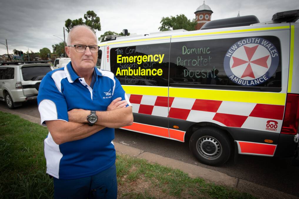 Tamworth paramedic and Health Services Union delegate Brian Bridges says they need uncapped wages and better recognition of their skills. Picture by Peter Hardin