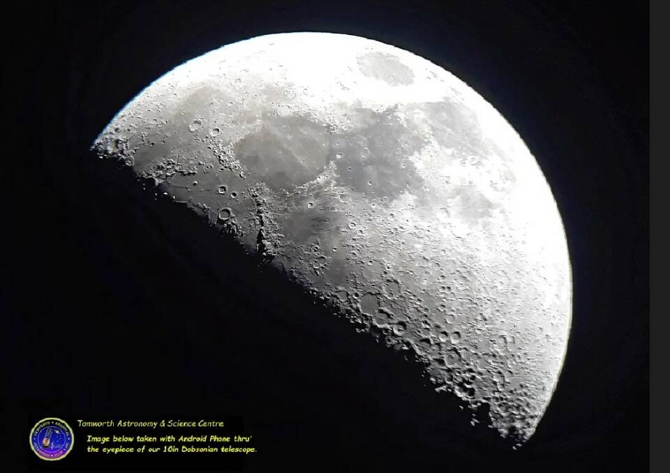 The view of the moon through the Tamworth Regional Astronomy Club's telescope is a sight to behold. Picture supplied by Garry Copper