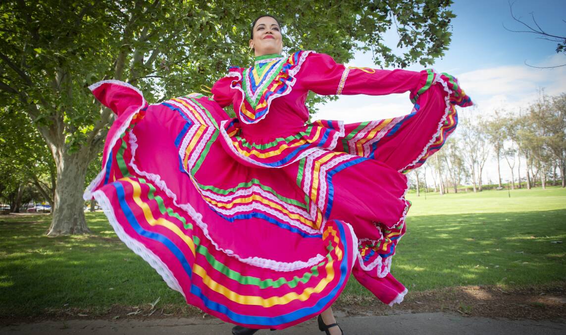 Sandra Zuniga Manquez will perform traditional Mexican dance to thousands of locals this Saturday at Fiesta la Peel. Picture by Peter Hardin