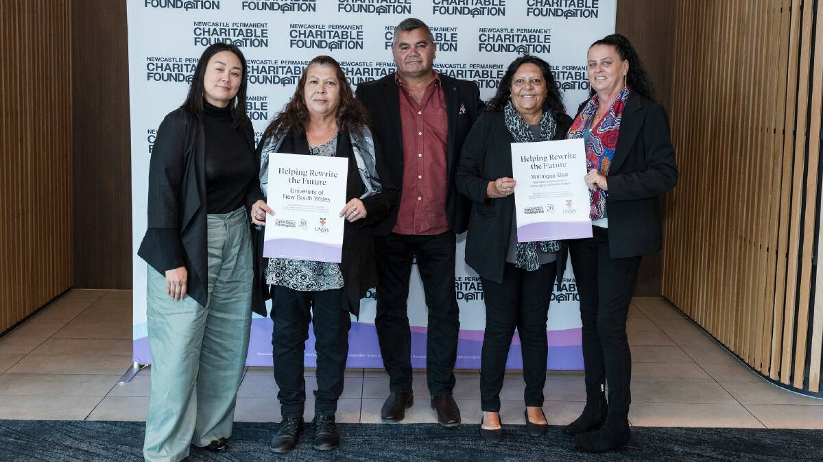 Aryati Yashadhana of UNSW, Karen Fuller, Ted Fields, Brenda Londsdale Johnson and Michelle O'Leary of Wirringaa-baa Women. Picture supplied.