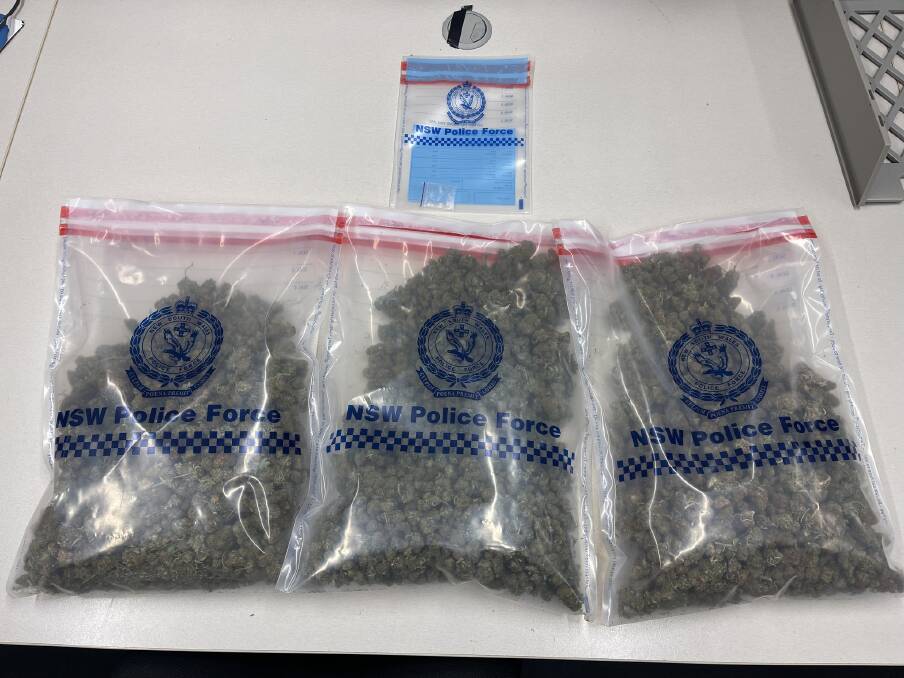 Police claim they seized more than 1kg of cannabis in the stop on December 19. Pictures supplied by NSW Police