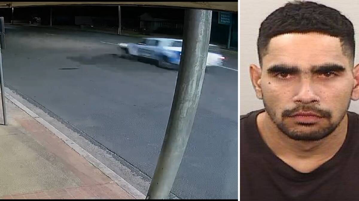 Bruce Swan, 26, has now been arrested and charged in relation to a robbery at gunpoint in Guyra, after police released CCTV as part of their investigation. Pictures supplied by NSW Police
