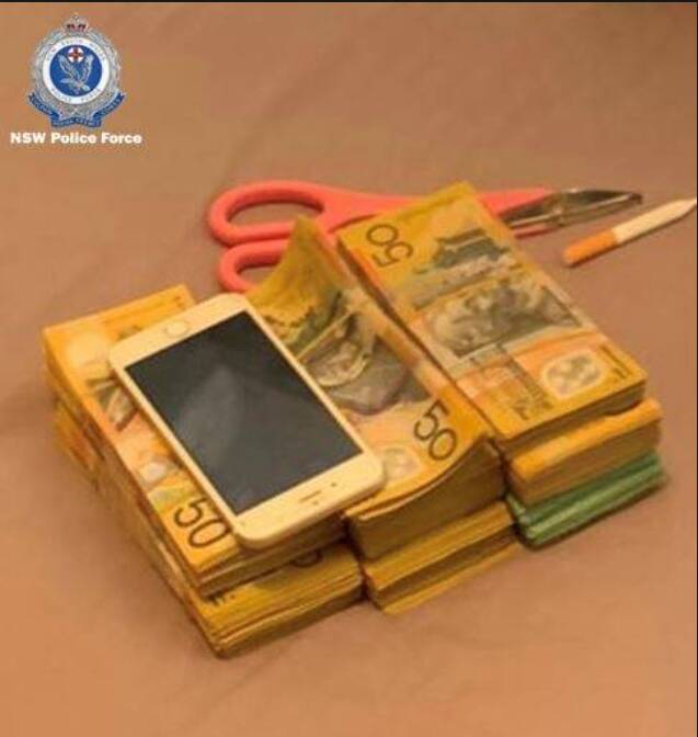 Some of the ice and cash discovered in police raids in Barraba and Tamworth in December 2020. Pictures supplied by NSW Police