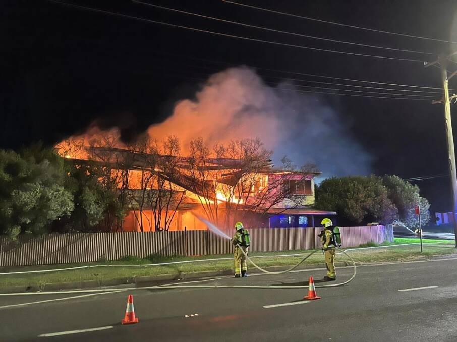 Firefighters battle a housefire in Narrabri. Pictures by Fire and Rescue NSW