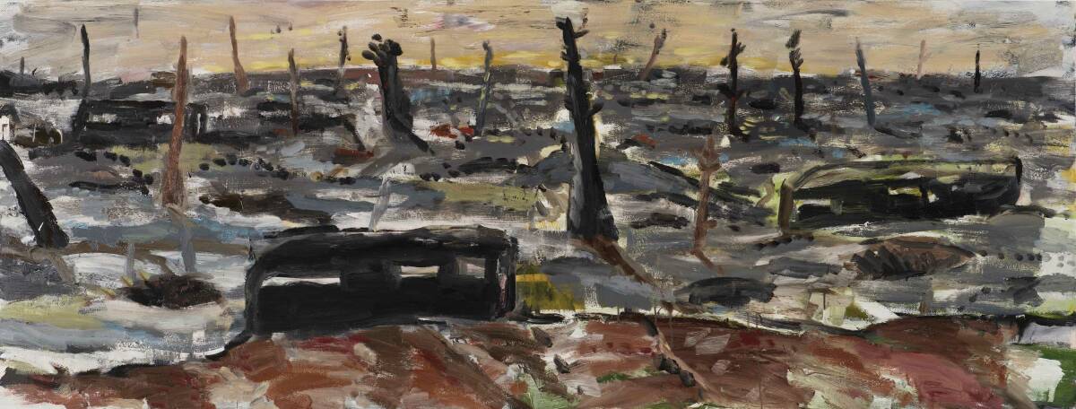 PASSCHENDAELE I:  One of the works created by Ross Laurie from his experience of visiting the scene of First World War  carnage.