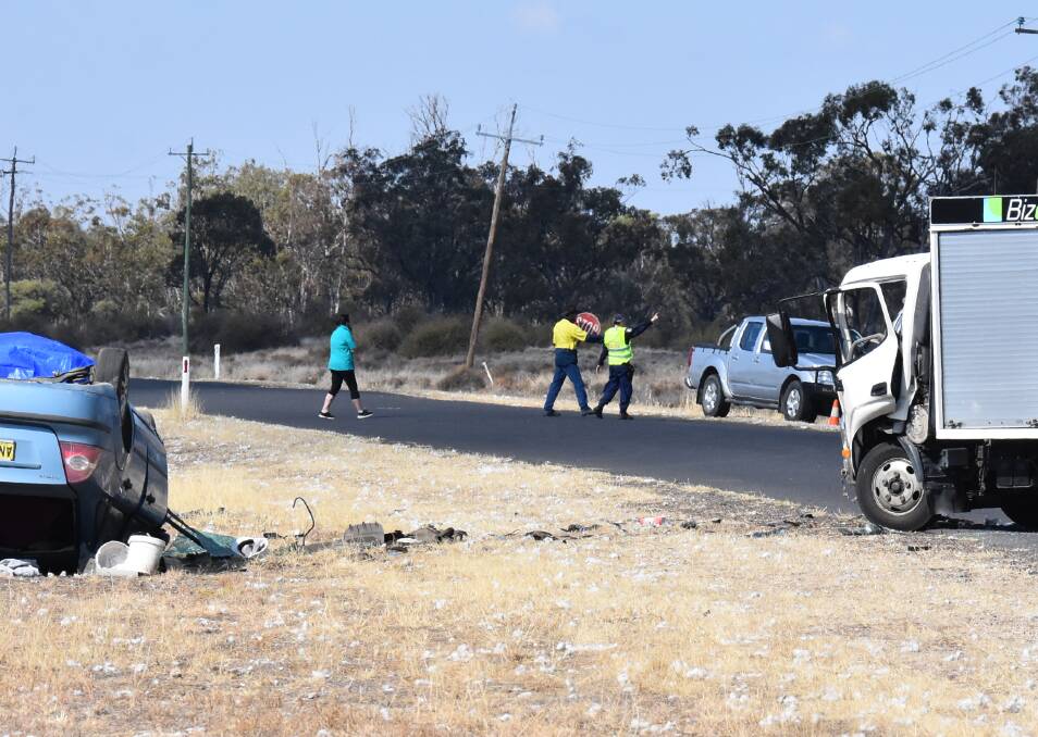 Crash scene: A man has died after Friday morning's crash on the Bruxner Highway near Boggabilla. Photo: Ian Jones
