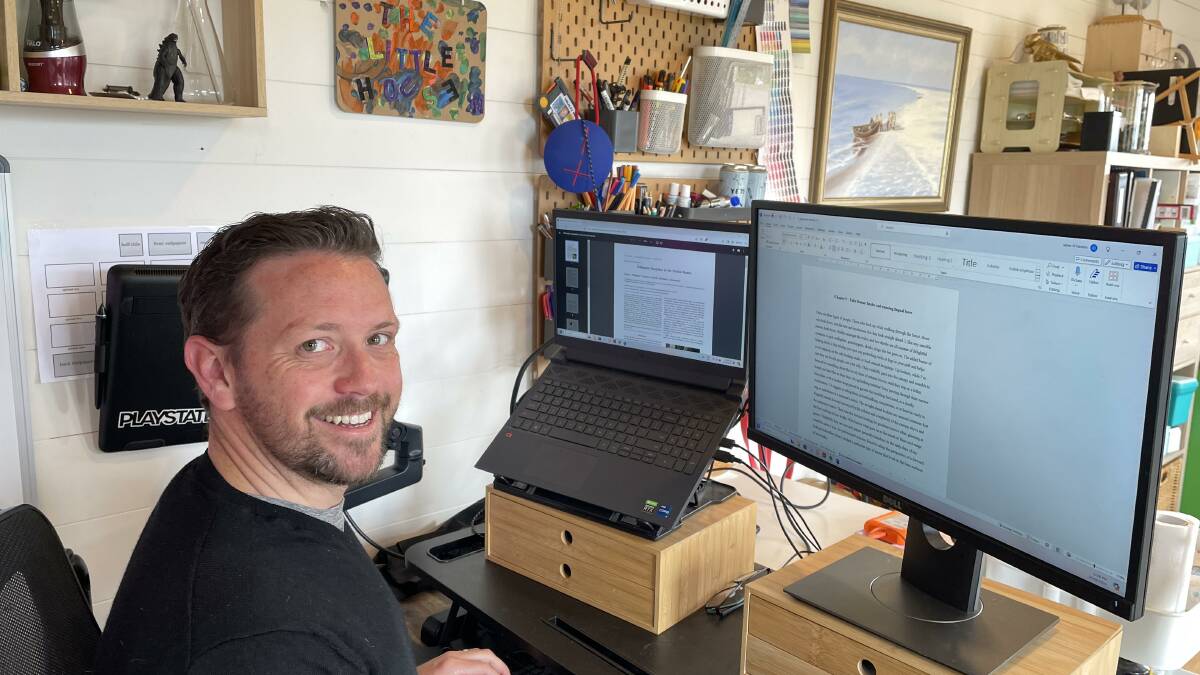 James O'Hanlon in his Armidale studio, where he is writing his latest non-fiction book about deception in nature. 