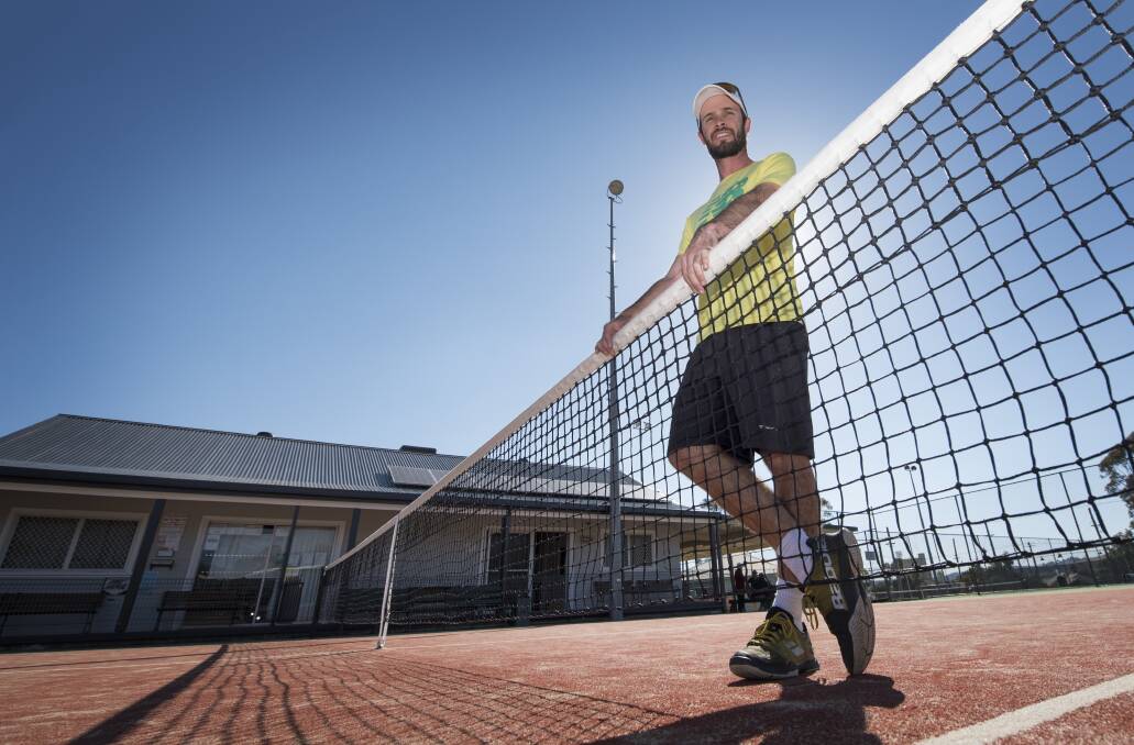 Ace in the hole: Mitch Power hopes a community grant can help West Tamworth become an all incluisve tennis club, while also serving up the region's only table tenis competition. Photo: Peter Hardin 290719PHD007