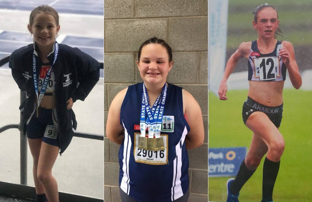 BIG WEEKEND: Dakota Ferguson, Olivia Earl and Isabel O'Connell were three of Tamworth's athletes that competed at the state championships. Photo: Supplied