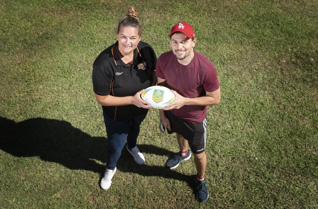 ORGANISING: Krystle Lamb and Jermain Walford can't wait to hold the NAIDOC Touch Footy KO Gala Day in July. Photo: Peter Hardin