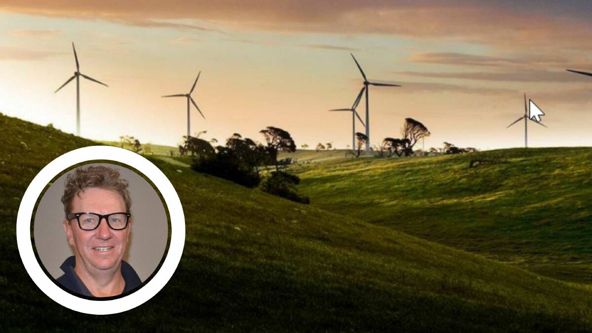 The Winterbourne Wind Farm will cover 22,285 hectares of land in Walcha and Uralla. (Inset) Walcha local Damien Timbs.