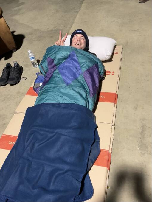 Northern Tablelands MP Adam Marshall at the sleepout in Armidale. Picture: Supplied