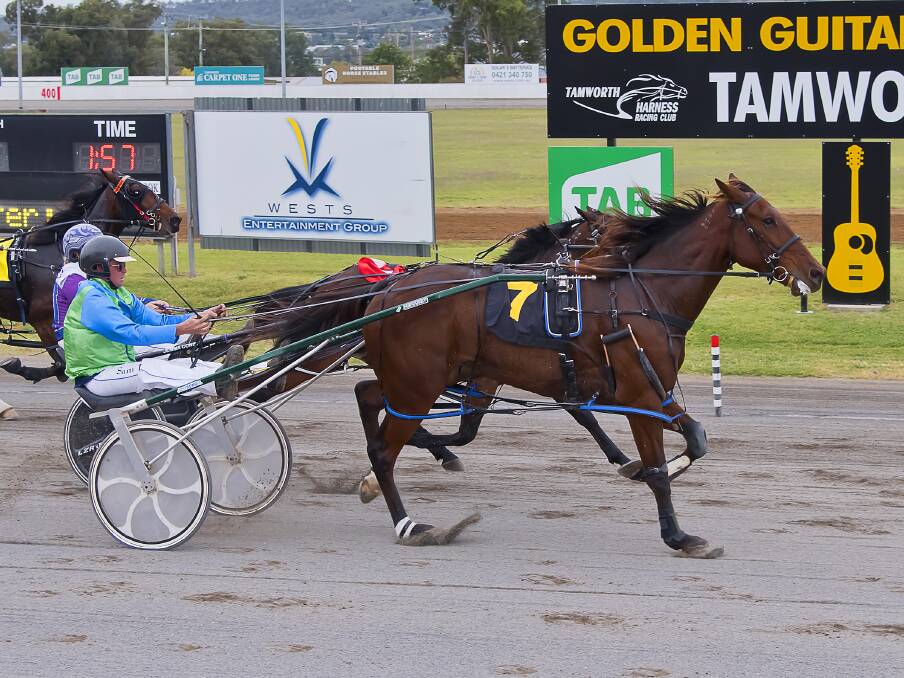 TOO GOOD: Our Roy's Dream (Sam Ison) wins at Tamworth on Wednesday. Photo: PeterMac Photography 