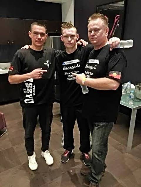 Tszyu, Ryan and Syphers after the duo's 2017 fight. Picture supplied