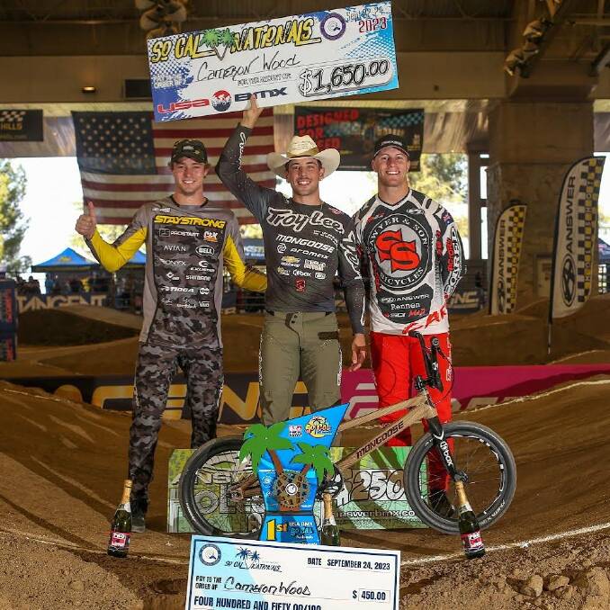 Davis, right, finished third at a USA Pro Series event in California in September, 2023. Picture supplied