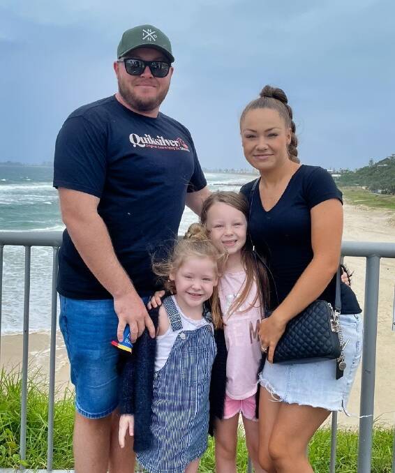 THE CLAN: Jarvis, his partner Chloe and their daughters Layla and Allirah on a recent trip to the Gold Coast. Photo: Supplied