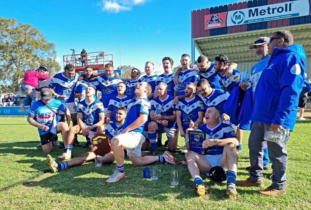 The Boars celebrate their reserve-grade grand final win over the Cowboys at Jack Woolaston Oval on Saturday, August 19. Picture by Zac Lowe