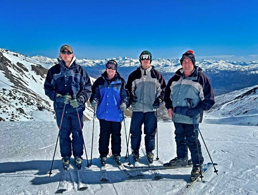 Henderson (left) holidays in New Zealand in 2022 with his mother, Lynette, his younger brother, Charlie, and his father, Peter. Picture Supplied