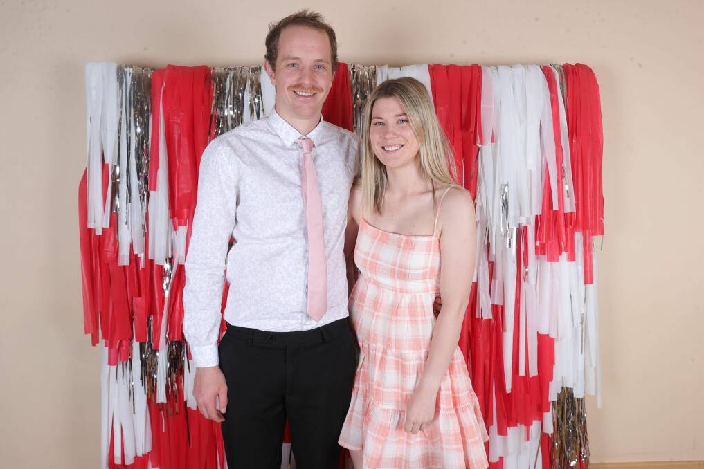 Mitch Small and Genevieve Coote attend the Swans' 2023 presentation night at Wests Diggers. Picture by Danny Dalton/Tah Dah Sports Photography