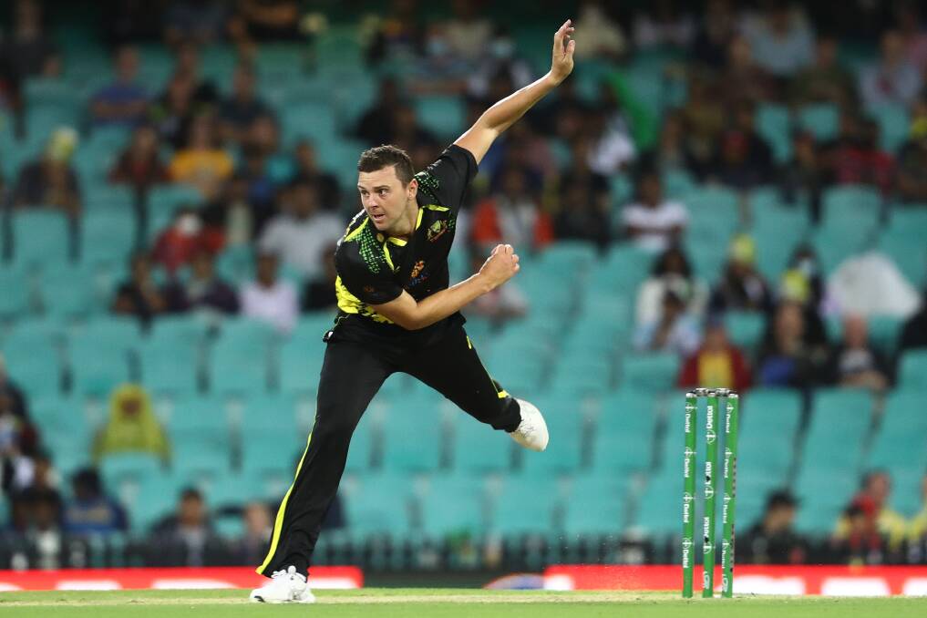 Josh Hazlewood's lack of interest in cricket outside a team bubble may benefit his marriage. Picture by Mark Metcalfe/Getty Images