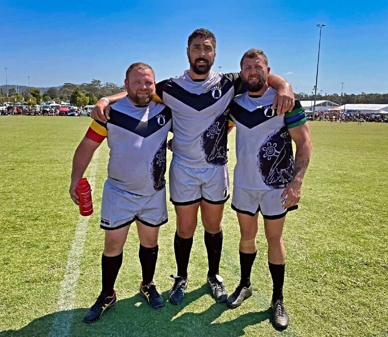 Tamworth Crows trio Luke Brynes, Tom Lahrs and Brock Wadwell take part in the Koori Knockout at Tuggerah. Picture supplied