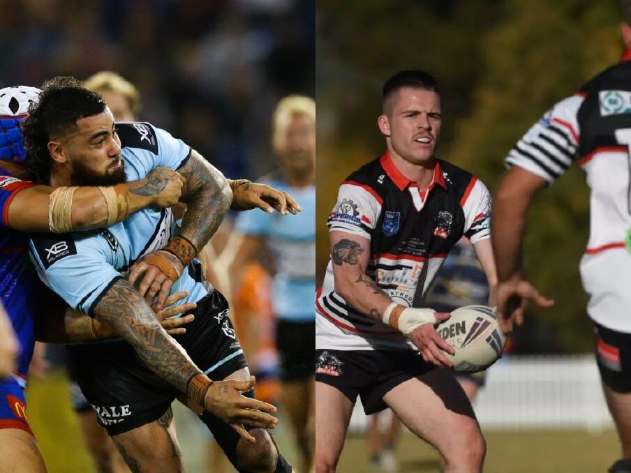 Andrew Fifita and Liam Ball will meet in the middle of Jack Woolaston Oval on Saturday, March 9. Pictures by Jonathan Carroll and Gareth Gardner