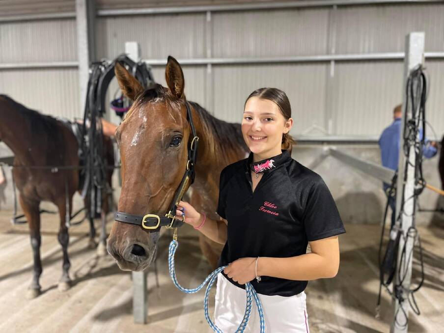 DOUBLE IMPACT: Chloe Formosa and Ultimate Force after their win at Bathurst on Wednesday. Photo: Bathurst Harness Club
