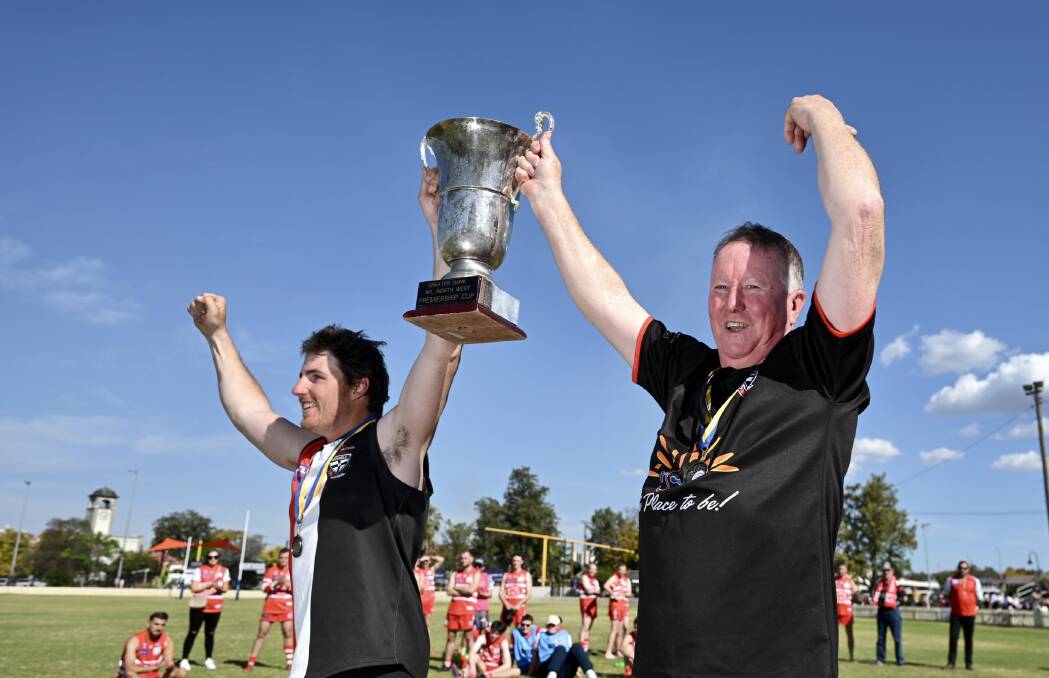 The Saints' leadership team of skipper Hayden Chappel and coach Dick Gleeson led the side to an undefeated season. Picture by Gareth Gardner