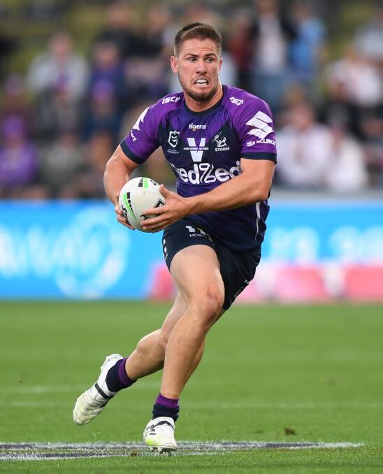 THE LEDGER: Lewis has scored three tries in 28 games since debuting for Melbourne in 2020. Photo: Melbourne Storm