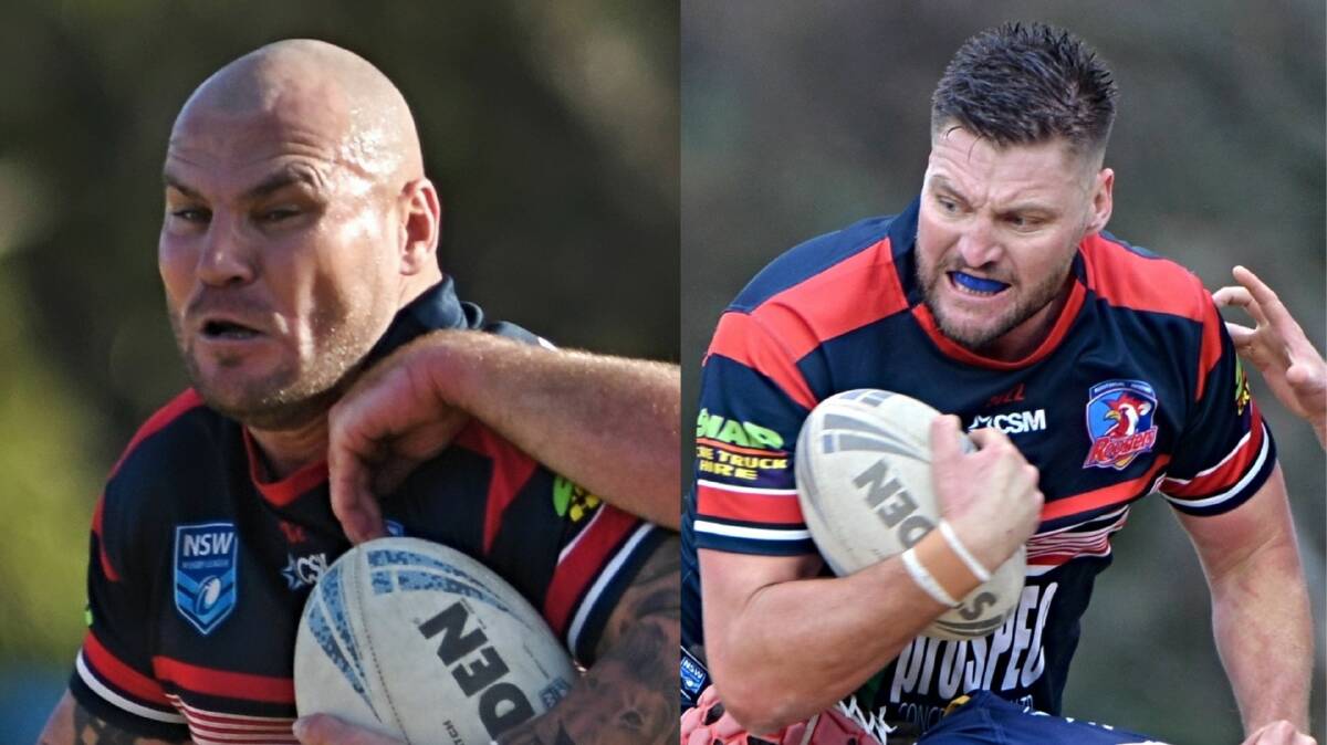 BRUTE FORCE: For only the second time this season, Roosters big men Chris Vidler (left) and Jacko Brookman will play together.
