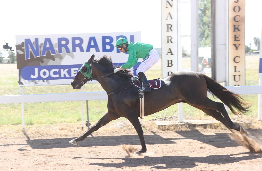 Cruise control: It was daylight second in Saturday's Narrabri Cup with the Michelle Fleming-trained Manabar storming to a three-and-a-half length win. Photo: Bradley Photographers